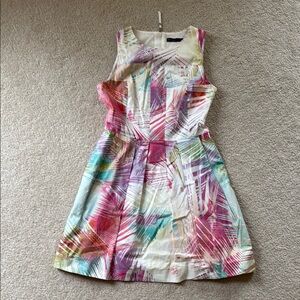 Karen Millen Pink and Blue Sleeveless Midi Dress